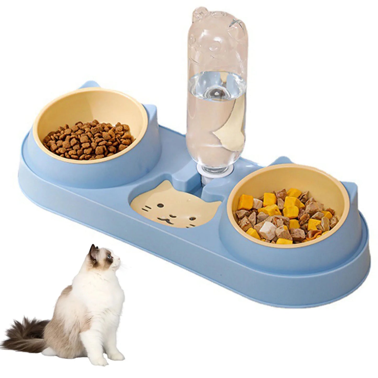 Fonte de Água + Comedouro para Pets em Um Só Produto